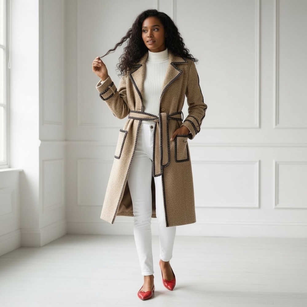 Anne Carson Silk Ratine Coat